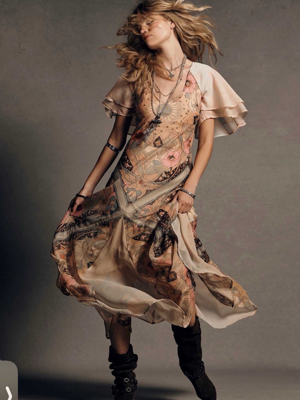 NWT FREE PEOPLE celestial nights maxi dress